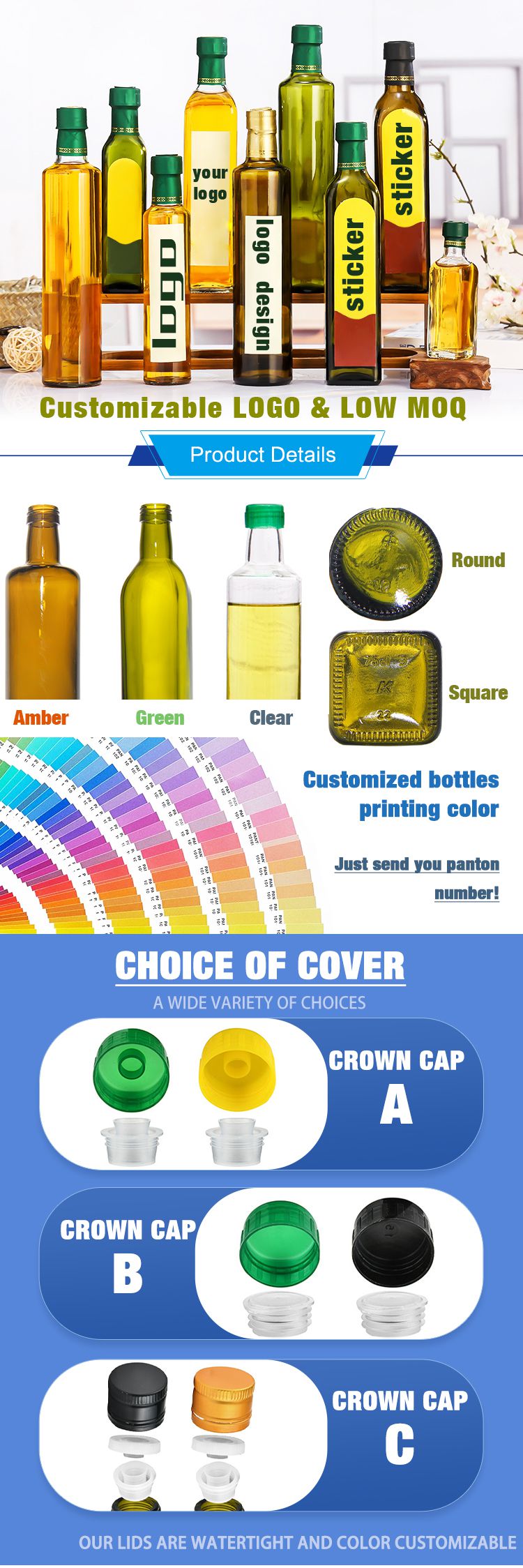 op maat gemaakte olijfolie fles