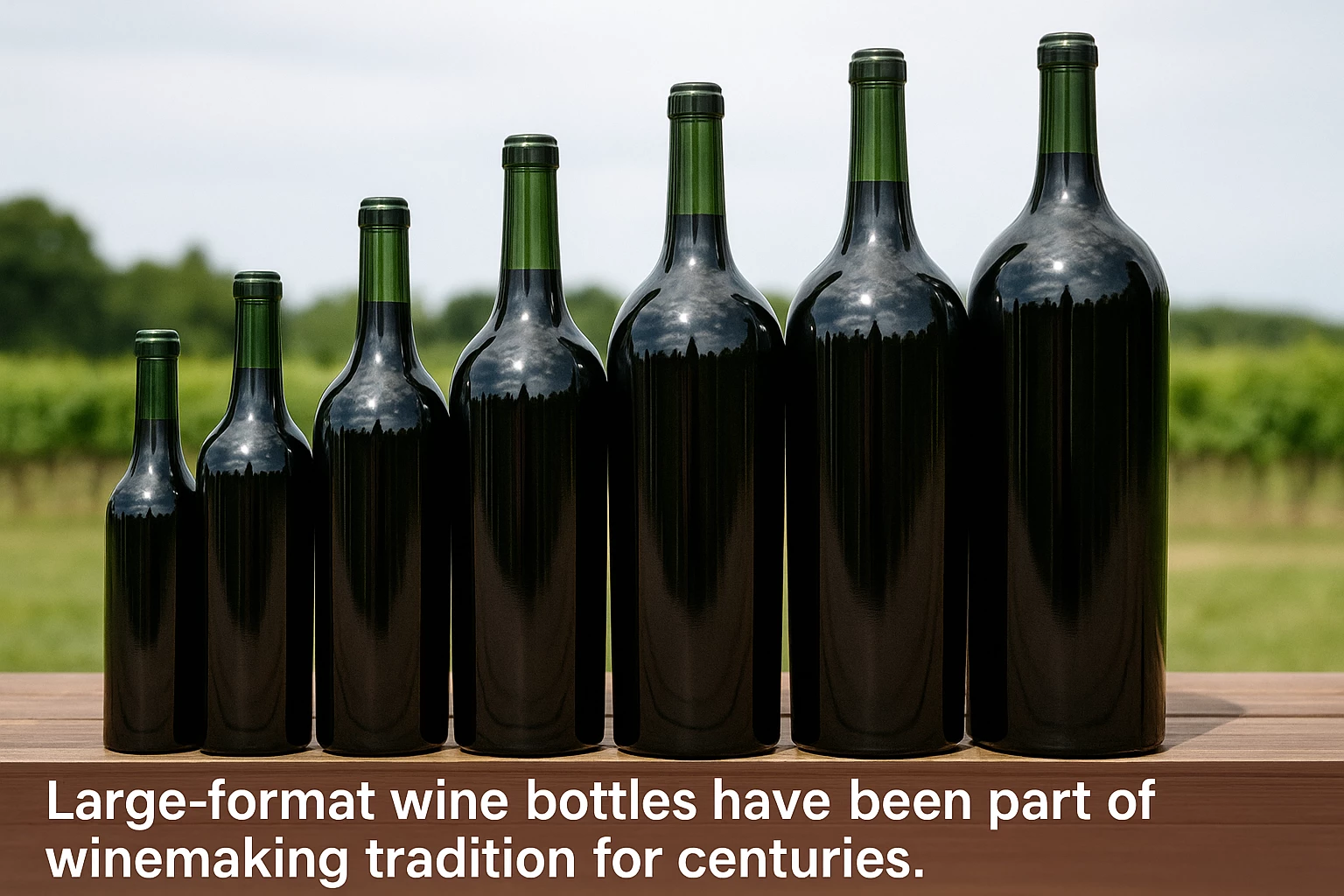 Grote wijnflessen display