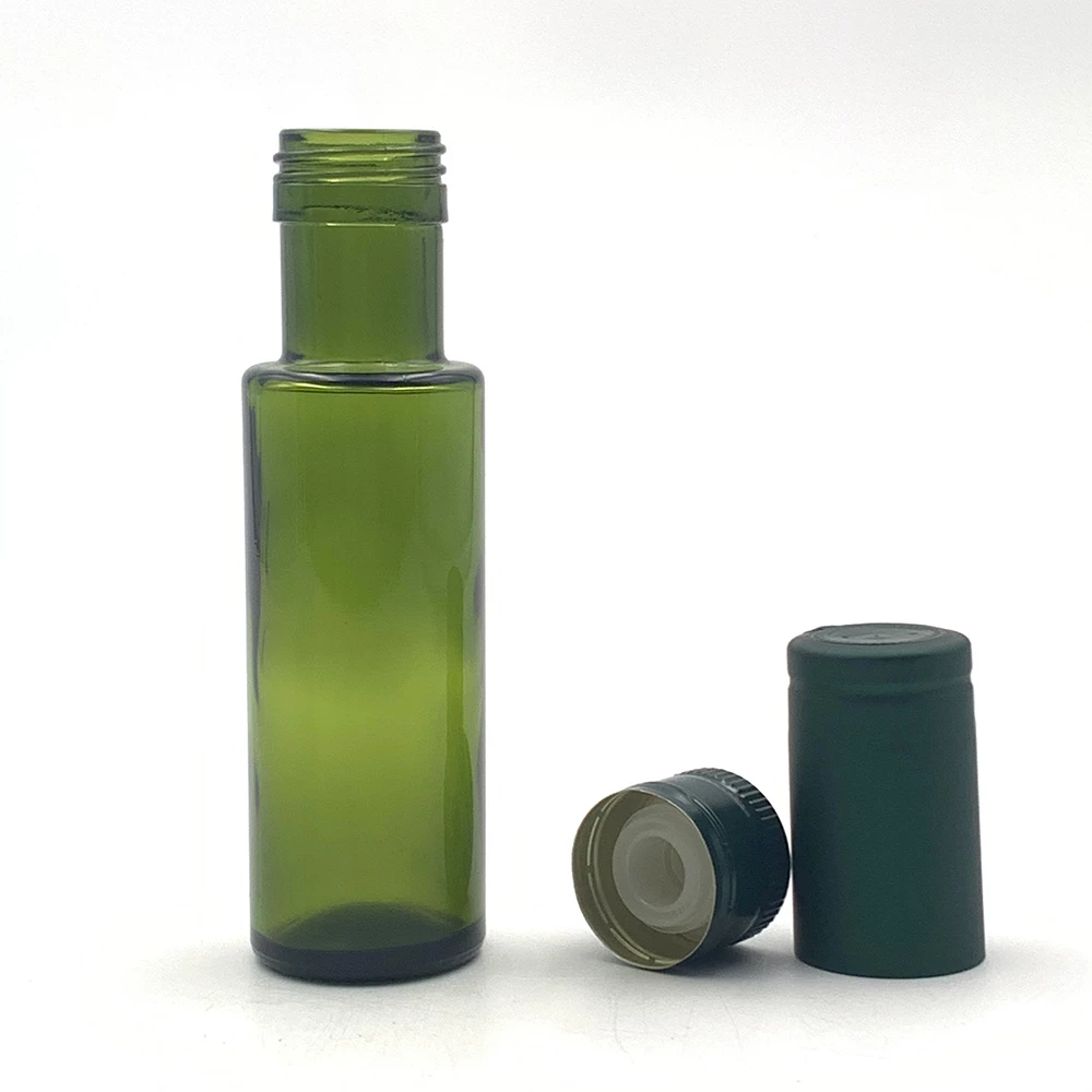 100 ml donkergroene ronde olijfoliefles